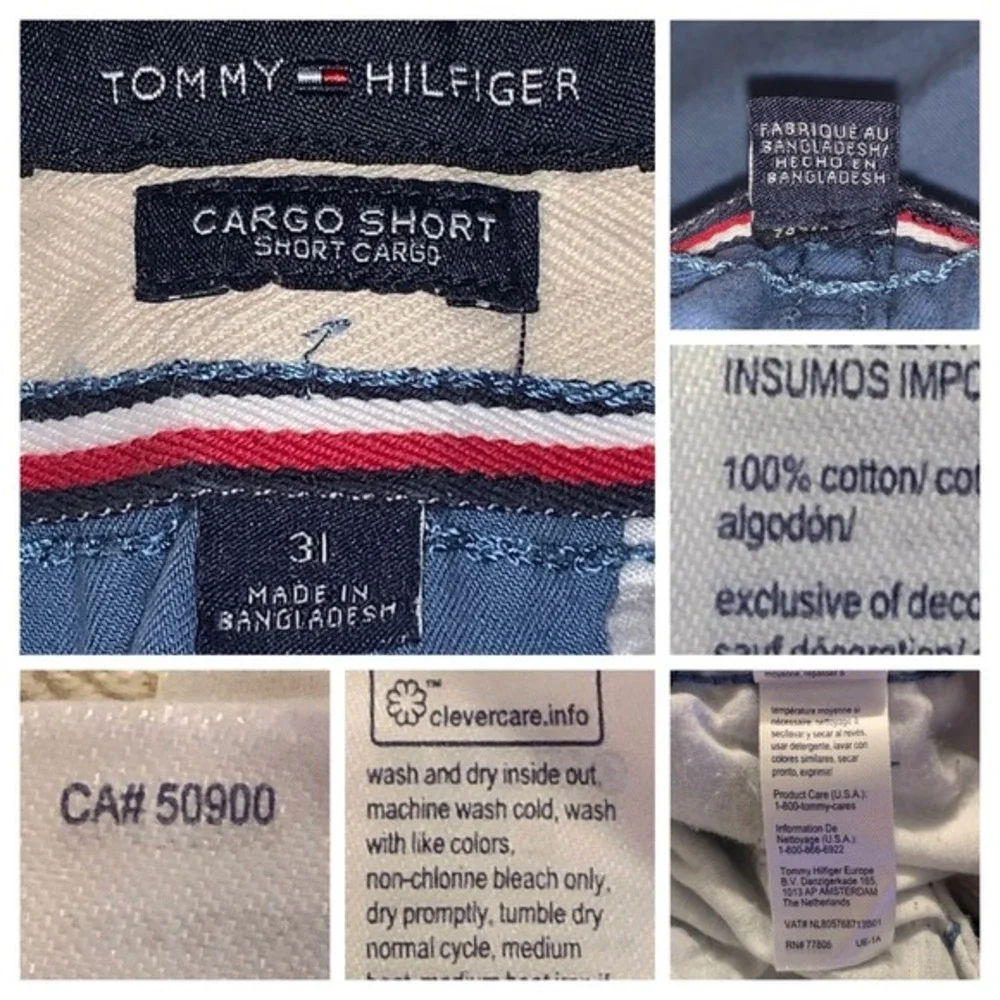 Tommy Hilfiger Men's 31 Steel Blue Cargo Shorts 9